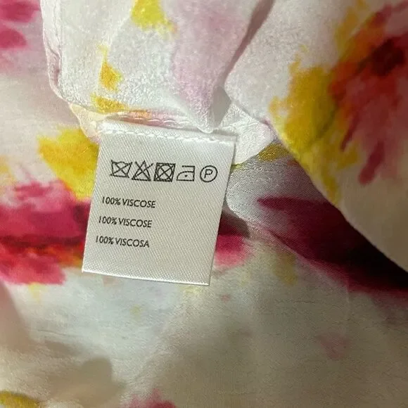 Anthropologie Pink Yellow Tie Dye Kimono Boho Festival Vacation Top OS - Picture 11 of 12